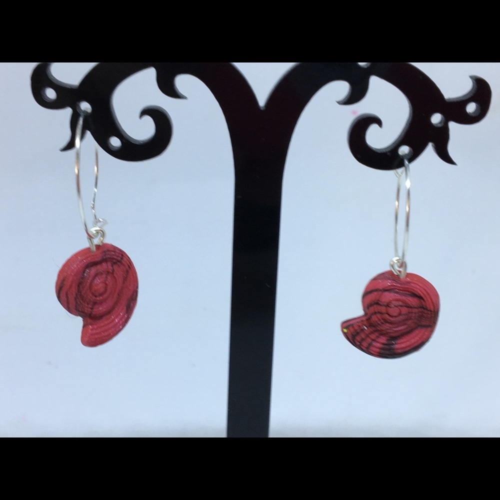 Unique Handmade Polymer Clay Shell Drop Earrings